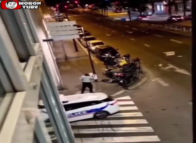 Video :A homeless guy is gassed by French police officers, who then proceed on their way
